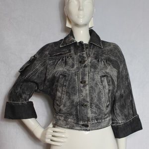 French Connection Acid Wash Denim Jacket